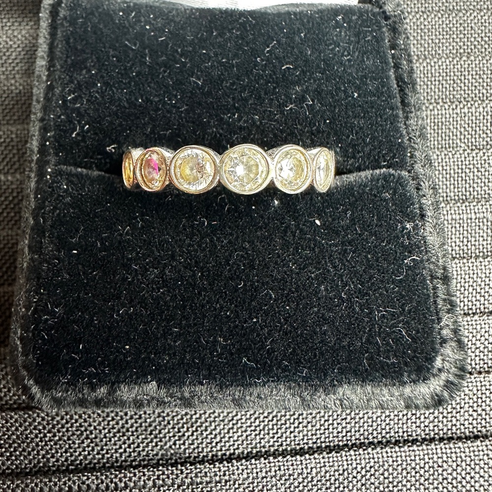 Silver CZ  Ring with Bezel Setting
